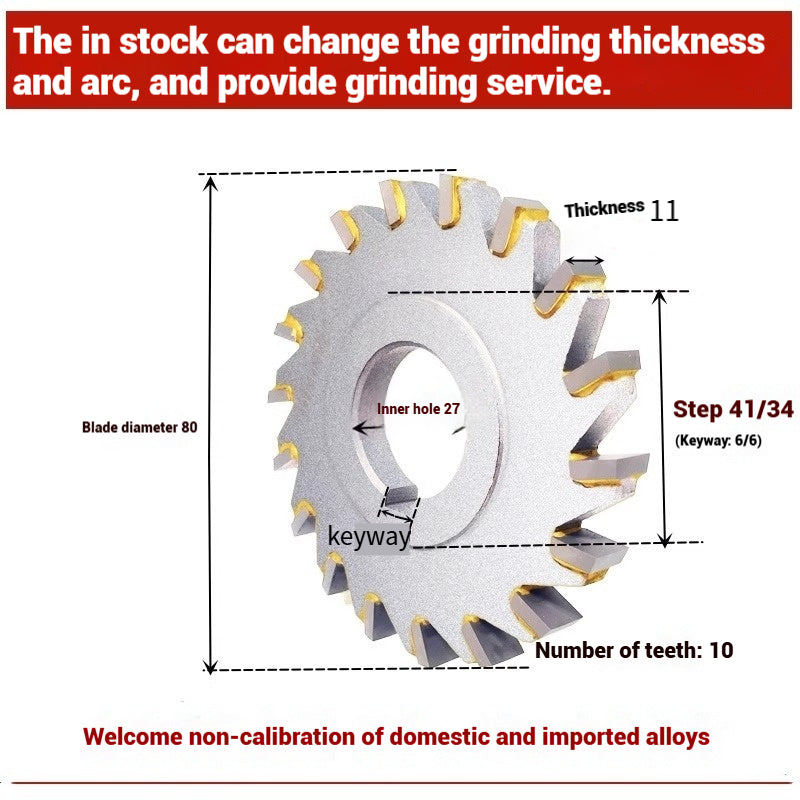 1056-Alloy three-face milling cutter can be customized tungsten steel 63 80 100 125 YW2 steel parts milling slot welding disk cutter Shandong Denso Pricision Tools Co.,Ltd.